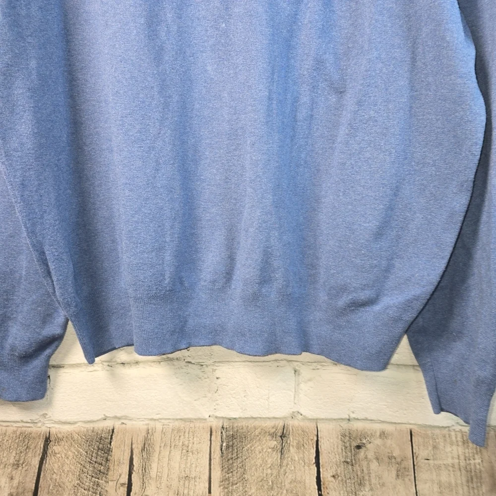 POLO RALPH LAUREN V NECK SWEATER PULLOVER SLATE BLUE PIMA COTTON MENS XXL